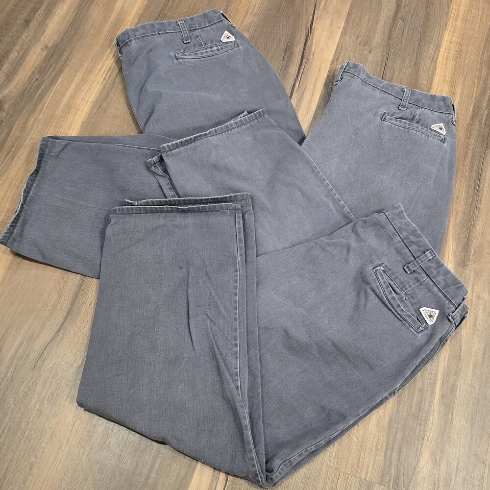 3 Bulwark Protective Apparel Gray Cargo Work Pants Mens Flame Resistant‎ Lot 40*